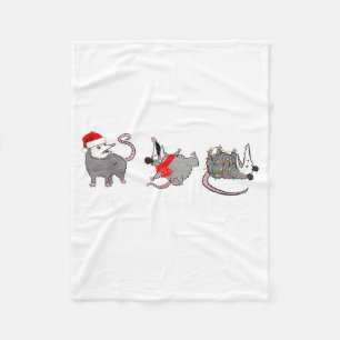 Funny Santa Ossums Overstimulated But Festive Xmas Fleece Blanket