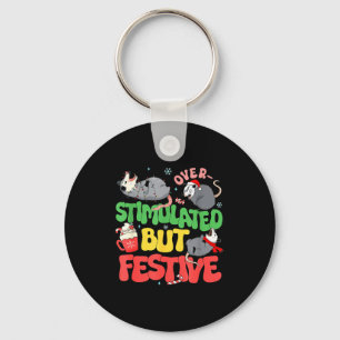 Funny Santa Ossums Overstimulated But Festive Xmas Key Ring