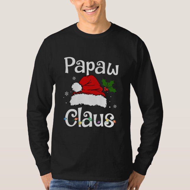 Funny Santa Papaw Claus Christmas Matching Family T-Shirt (Front)