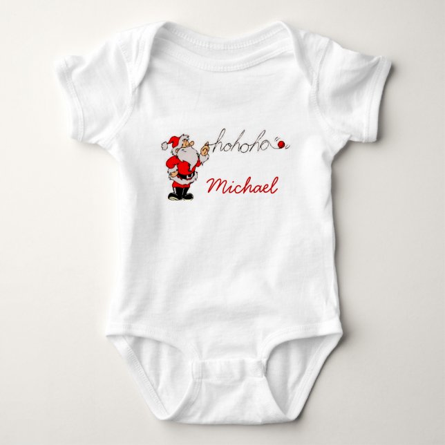 Funny Santa Personalizable Baby Shirt (Front)