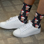 Funny Santa Photo Christmas Socks<br><div class="desc">Fun santa photo socks,  will make a humourous christmas gift for dad,  uncle,  grandpa,  brother or anyone else! Featuring a photo with a cartoon santa hat. The background colours can be changed by clicking on the customise further link after personalising.</div>
