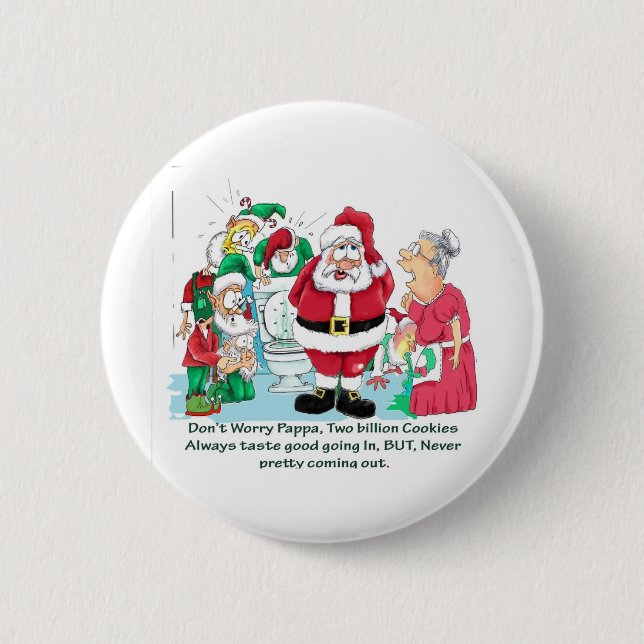 Funny Santa picture 6 Cm Round Badge (Front)