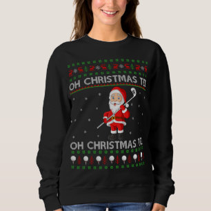 Funny Santa Playing Golf Sports Ugly Golf Christma Sweatshirt