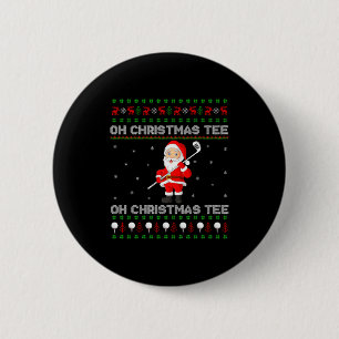 Funny Santa Playing Golf Srts Christmas  6 Cm Round Badge