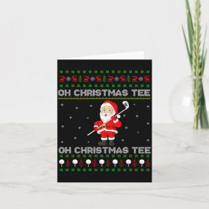 Funny Santa Playing Golf Srts Christmas  Card