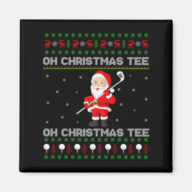 Funny Santa Playing Golf Srts Christmas  Magnet (Front)