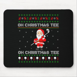 Funny Santa Playing Golf Srts Christmas  Mouse Pad