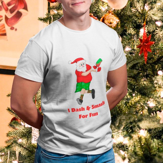 Funny Santa Playing Pickleball I Dash & Smash Fun  T-Shirt (Creator Uploaded)
