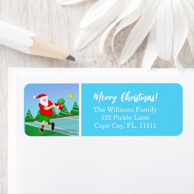 Funny Santa Playing Pickleball Merry Christmas Lab (Insitu)