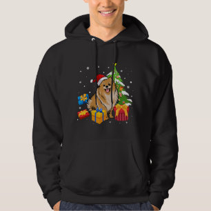 Funny Santa Pomeranian Dog Christmas Gifts Xmas Ma Hoodie