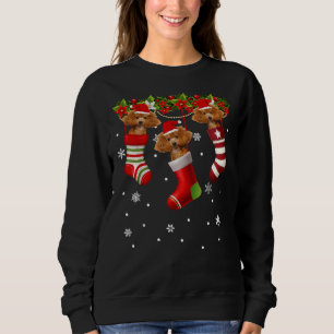 Funny Santa Poodle In Christmas Sock Dog Lover Gif Sweatshirt