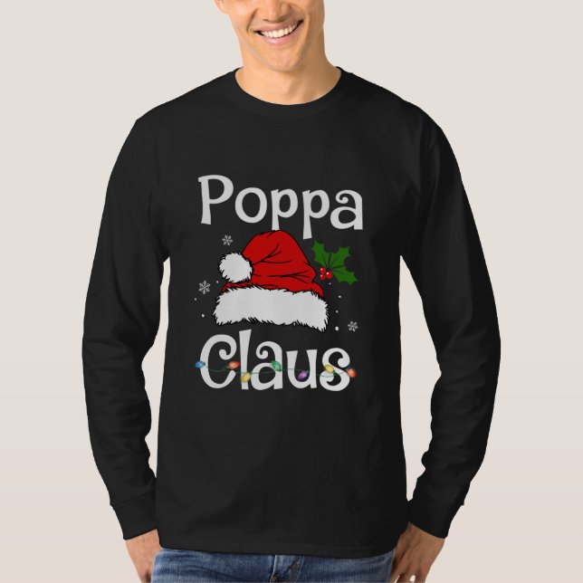 Funny Santa Poppa Claus Christmas Matching Family T-Shirt (Front)