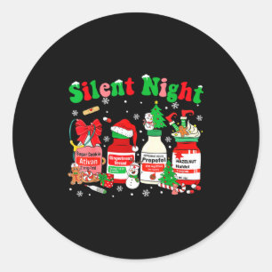 Funny Santa Profol Silent Night Icu Nurses Merry C Classic Round Sticker