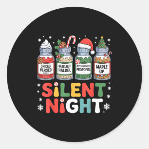 Funny Santa Profol Silent Night Icu Nurses Merry C Classic Round Sticker