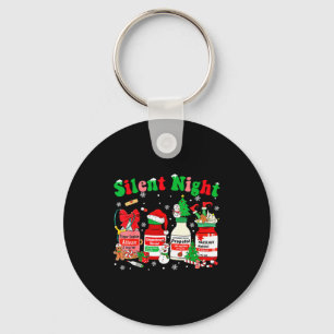 Funny Santa Profol Silent Night Icu Nurses Merry C Key Ring