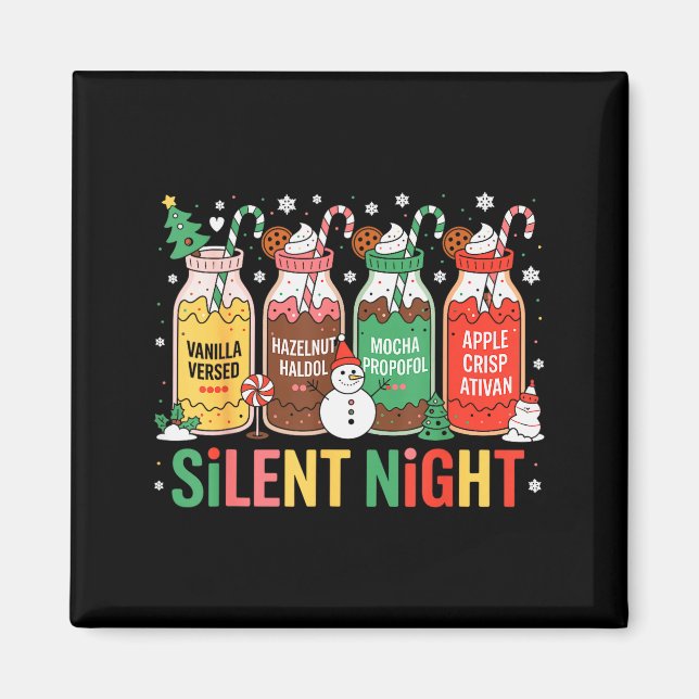 Funny Santa Profol Silent Night Icu Nurses Merry C Magnet (Front)