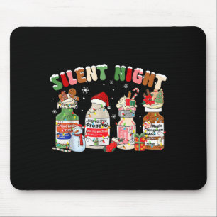 Funny Santa Profol Silent Night Icu Nurses Merry C Mouse Pad