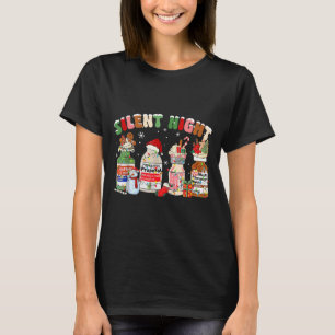Funny Santa Profol Silent Night Icu Nurses Merry C T-Shirt