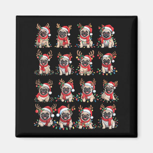 Funny Santa Pugs Christmas Xmas For Women Men Magnet