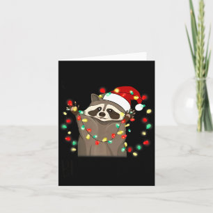 Funny Santa Racoon Overstimulated But Festive Xmas Card