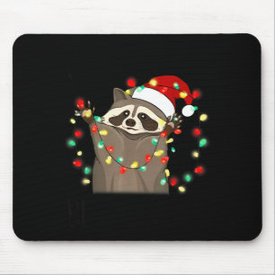 Funny Santa Racoon Overstimulated But Festive Xmas Mouse Pad
