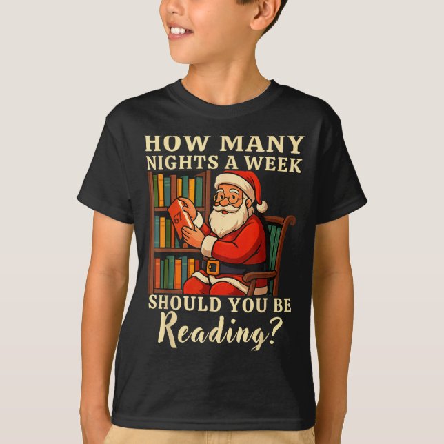 Funny Santa Reading 67 Meme Tee Christmas Teacher  (Front)