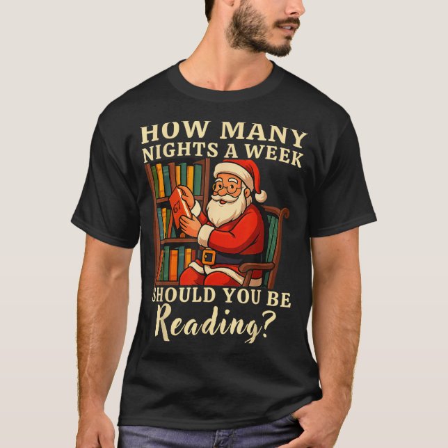 Funny Santa Reading 67 Meme Tee Christmas Teacher  (Front)