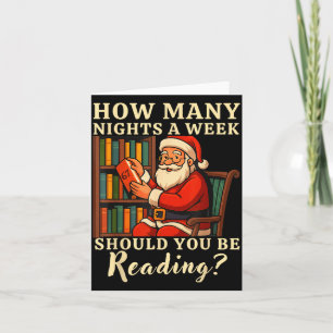 Funny Santa Reading 67 Meme Tee Christmas Teacher  Card
