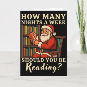 Funny Santa Reading 67 Meme Tee Christmas Teacher Card