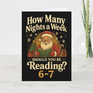 Funny Santa Reading 67 Meme Tee Christmas Teacher  Card