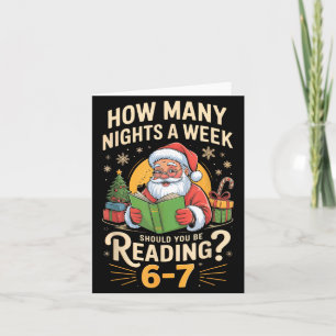 Funny Santa Reading 67 Meme Tee Christmas Teacher  Card