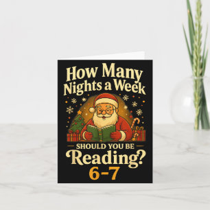 Funny Santa Reading 67 Meme Tee Christmas Teacher  Card