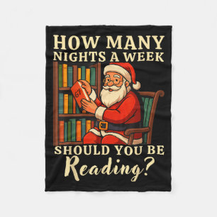 Funny Santa Reading 67 Meme Tee Christmas Teacher  Fleece Blanket