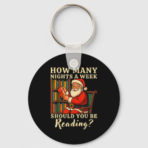 Funny Santa Reading 67 Meme Tee Christmas Teacher Key Ring