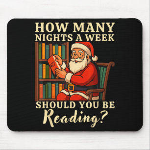 Funny Santa Reading 67 Meme Tee Christmas Teacher Mouse Pad