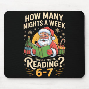 Funny Santa Reading 67 Meme Tee Christmas Teacher  Mouse Pad