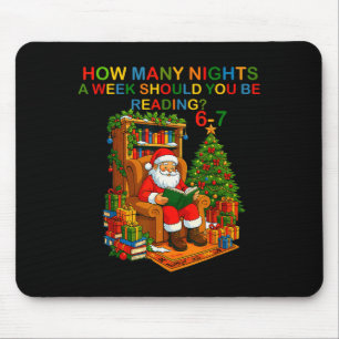 Funny Santa Reading 67 Meme Tee Christmas Teacher  Mouse Pad