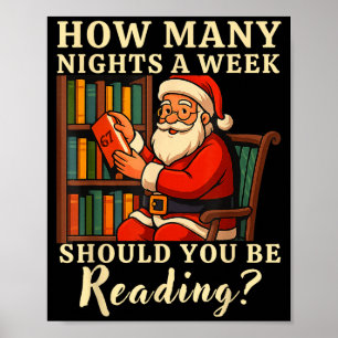Funny Santa Reading 67 Meme Tee Christmas Teacher  Poster