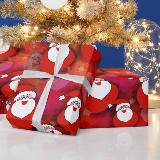 Funny Santa Red Festive Christmas  Wrapping Paper (Holidays)