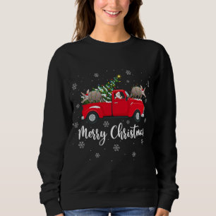 Funny Santa Riding Christmas Tree Truck Aardvark C Sweatshirt