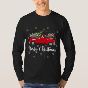 Funny Santa Riding Christmas Tree Truck Aardvark C T-Shirt