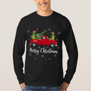 Funny Santa Riding Christmas Tree Truck Alligator T-Shirt