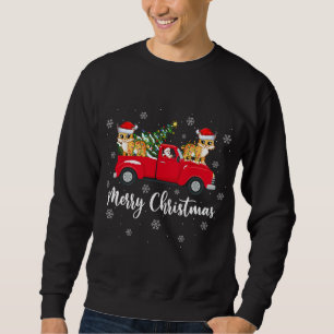 Funny Santa Riding Christmas Tree Truck Bobcat Chr Sweatshirt