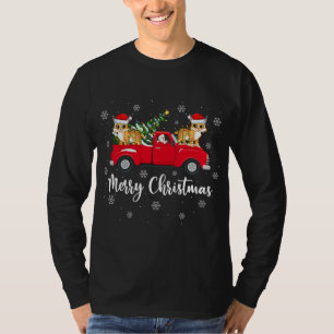 Funny Santa Riding Christmas Tree Truck Bobcat Chr T-Shirt