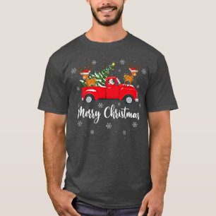 Funny Santa Riding Christmas Tree Truck Deer Chris T-Shirt