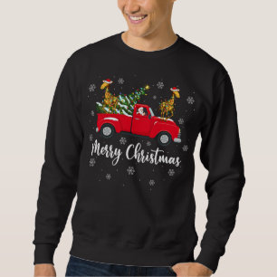 Funny Santa Riding Christmas Tree Truck Giraffe Ch Sweatshirt