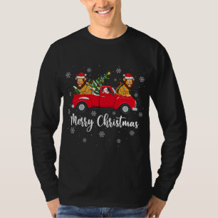 Funny Santa Riding Christmas Tree Truck Lion Chris T-Shirt