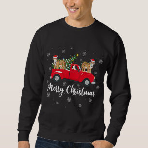Funny Santa Riding Christmas Tree Truck Tiger Chri Sweatshirt