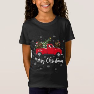 Funny Santa Riding Christmas Tree Truck Yak Christ T-Shirt