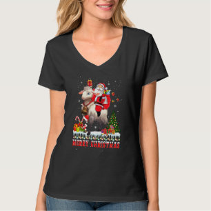 Funny Santa Riding Goat Merry Christmas Pajama Xma T-Shirt